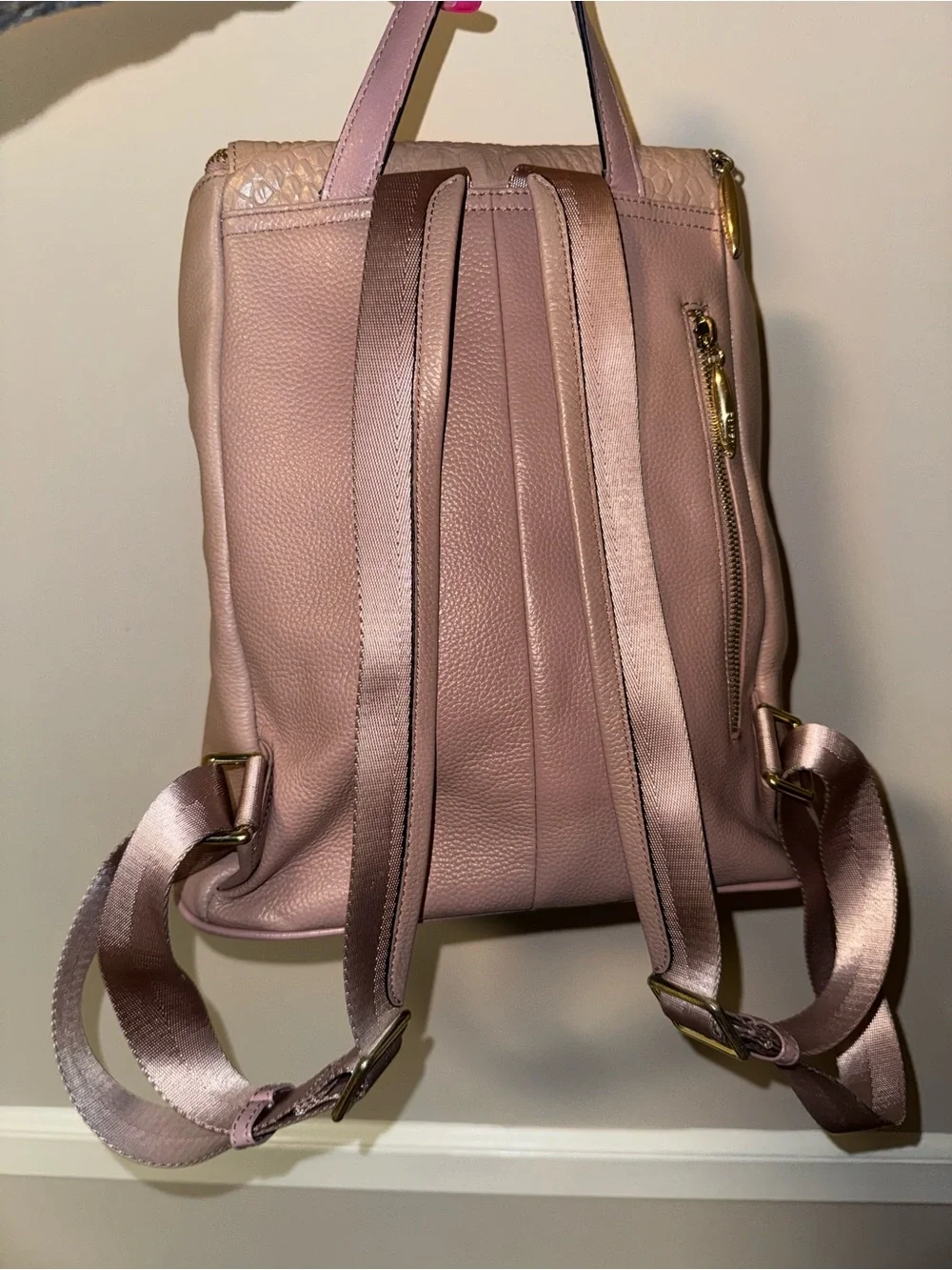 Cluci Vintage Women's Blush Pink Textured Leather Backpack